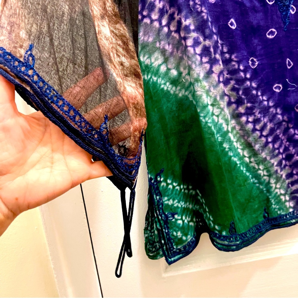 Green/Purple Semi Sheer Coverup or Blouse